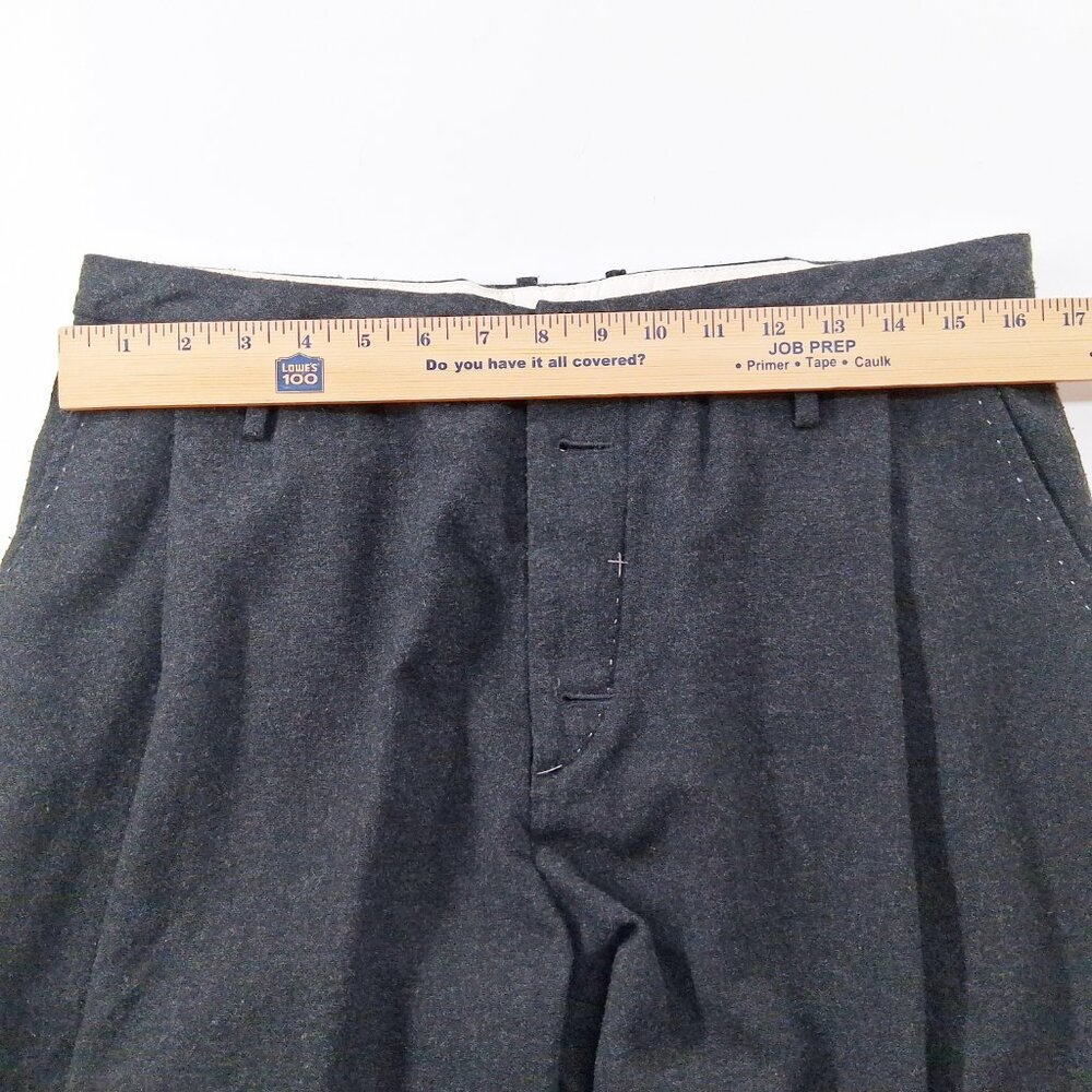 Umit Unal Pants Gray Wool Drop Crotch Trousers Slouchy Cropped Avant Garde Sz XL - Picture 11 of 16